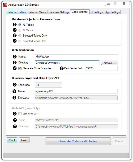 Code Settings