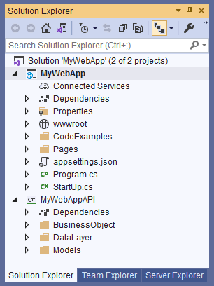 Generated ASP.NET Core 3.1 Razor Page Web Application