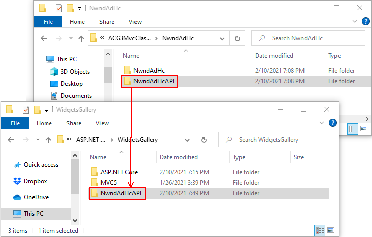 Copy NwndAdHcAPI Class Library Project